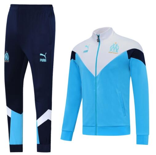 Marseille White Blue Training Jacket Kits with pants 2020/21